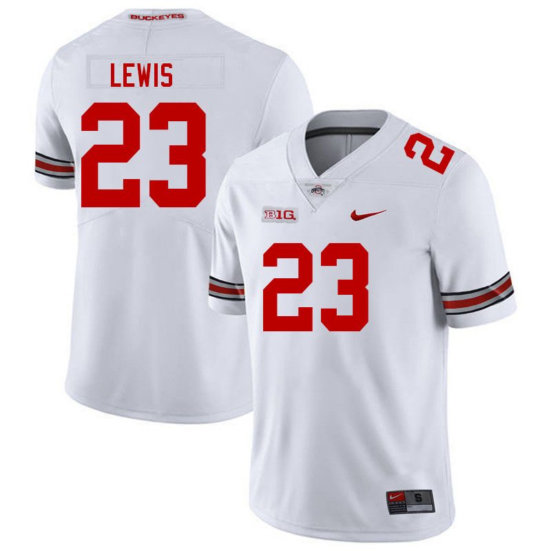 Ohio State Buckeyes #23 Parker Lewis College Football Jerseys Stitched-White